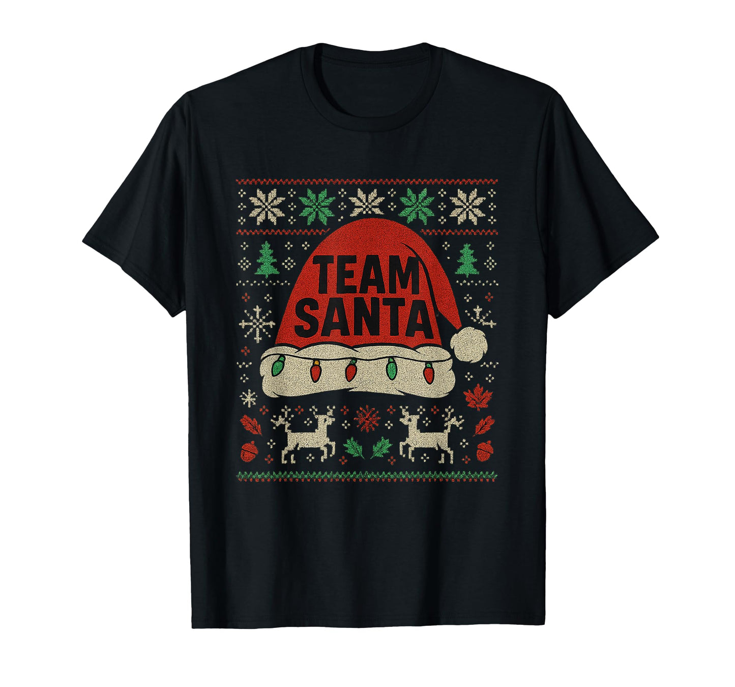 Team Santa Hat Christmas Squad Family Group Matching Pajamas T-Shirt
