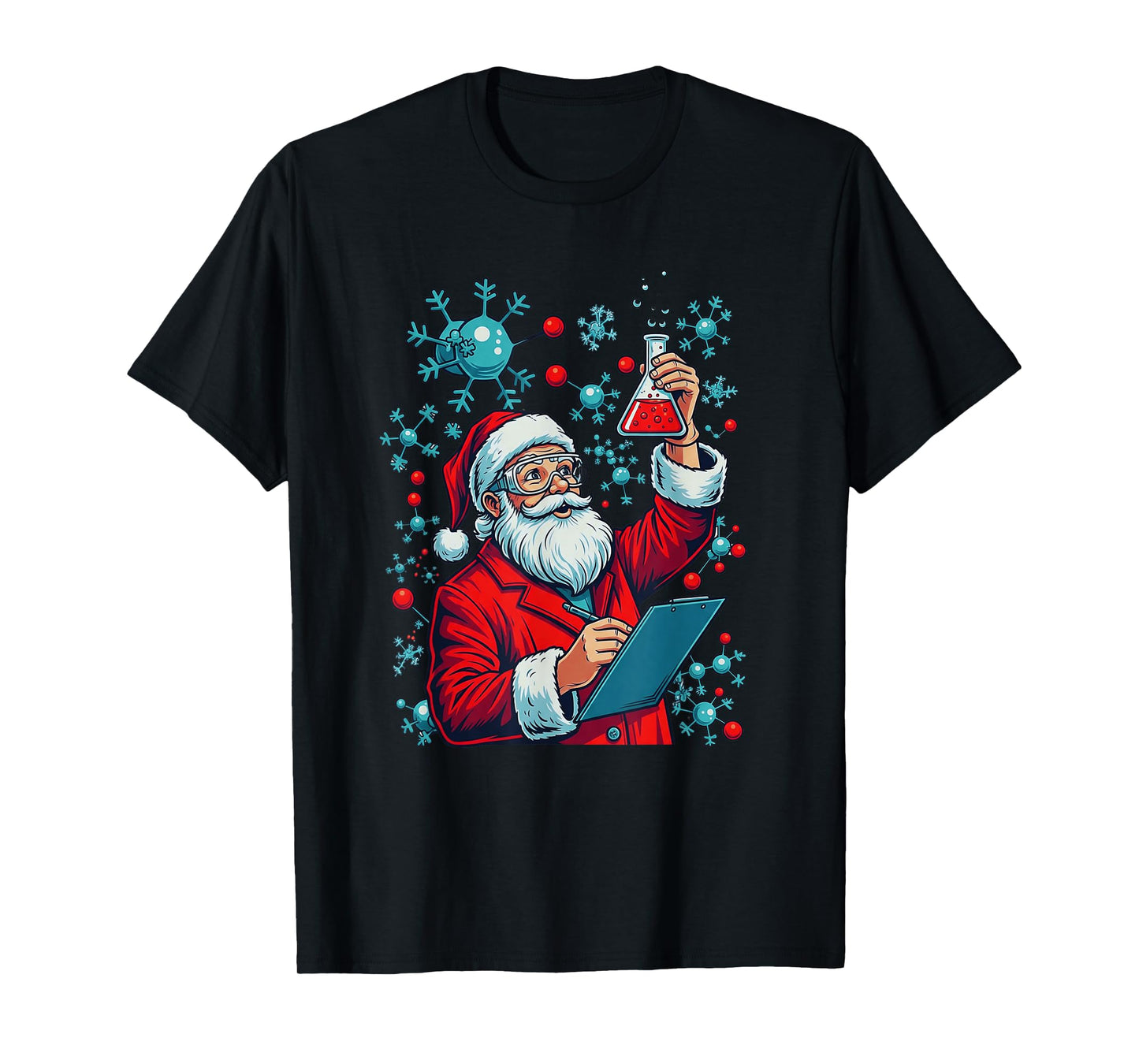 Science Christmas Funny Santa Chemist Scientist Geeky Claus T-Shirt