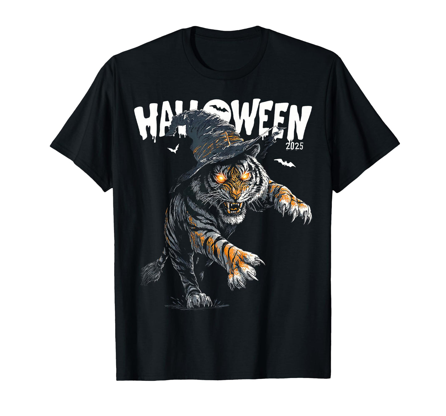 Halloween 2025 Tiger Witch Costume Fun T-Shirt