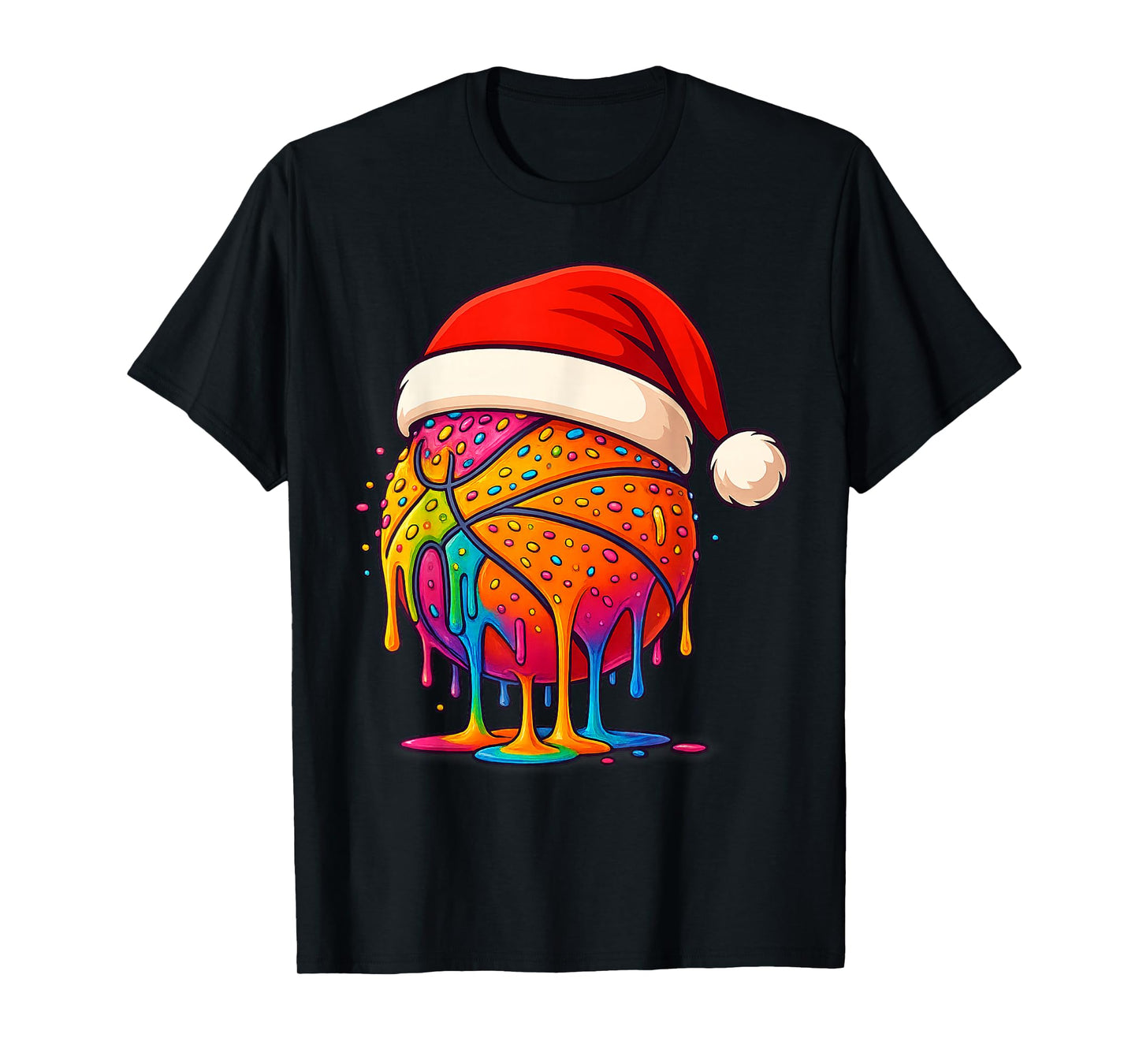 Santa Player Ice Cream Christmas Basketball Tees for Boys T-Shirt