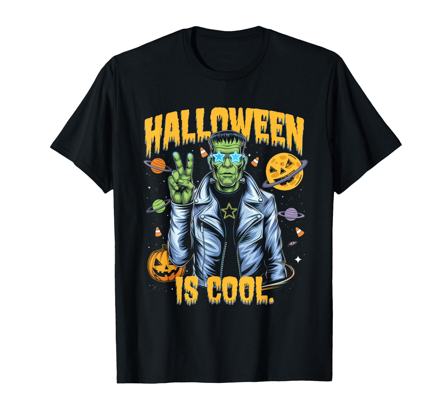 Halloween is Cool Tshirt Women Men Frankenstein Monster T-Shirt