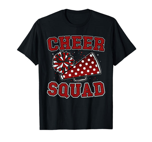 Funny Red Cheerleading Cheerleader Cheer Squad Women Girl T-Shirt