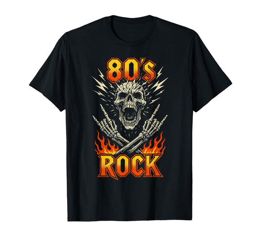 80s Rock Vintage Skull Retro Music Band Gift T-Shirt