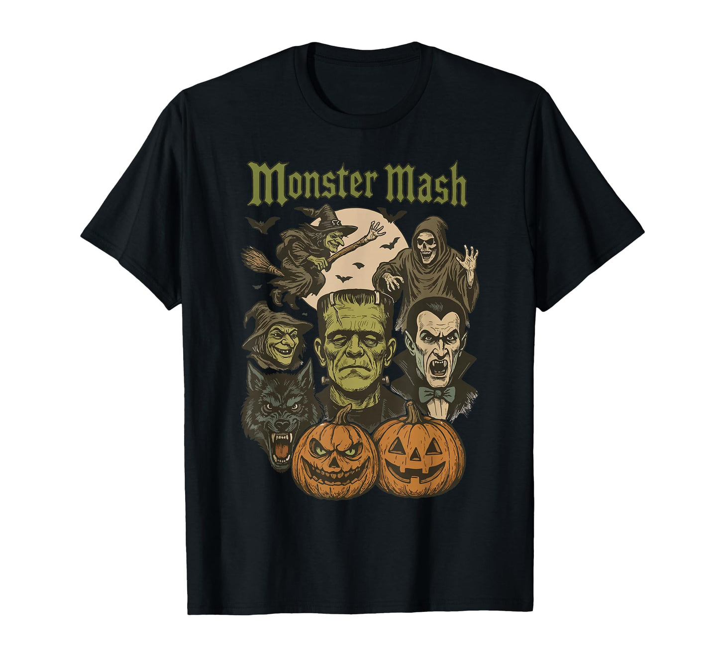 Monster Mash Retro Halloween Funny Monster Spooky Womens Men T-Shirt