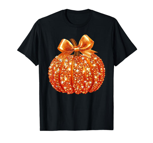 Coquette Bow Pumpkin Season Thanksgiving Autumn Fall Y'all T-Shirt
