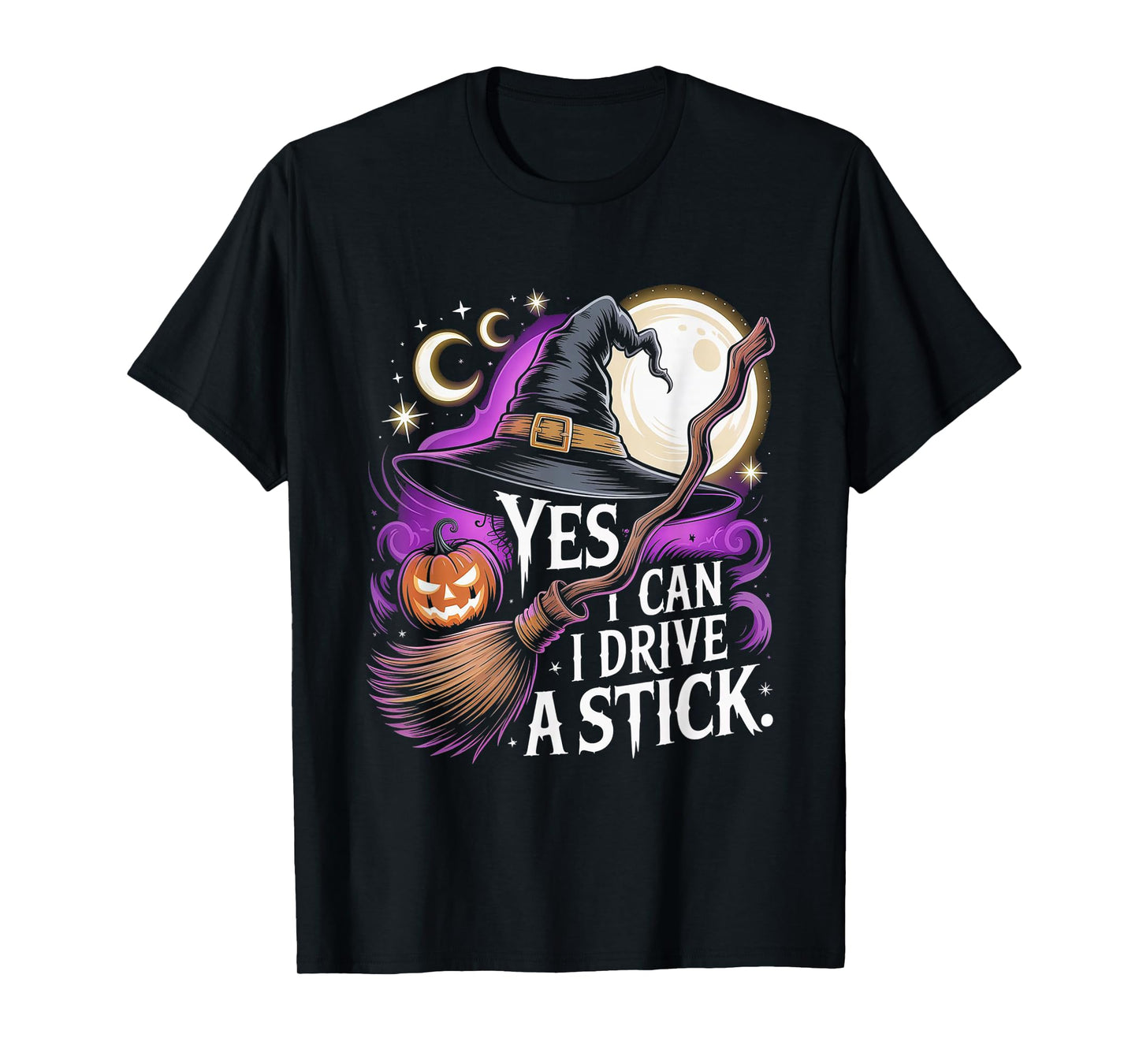Funny Witch Broomstick Halloween Quote Graphic Design T-Shirt