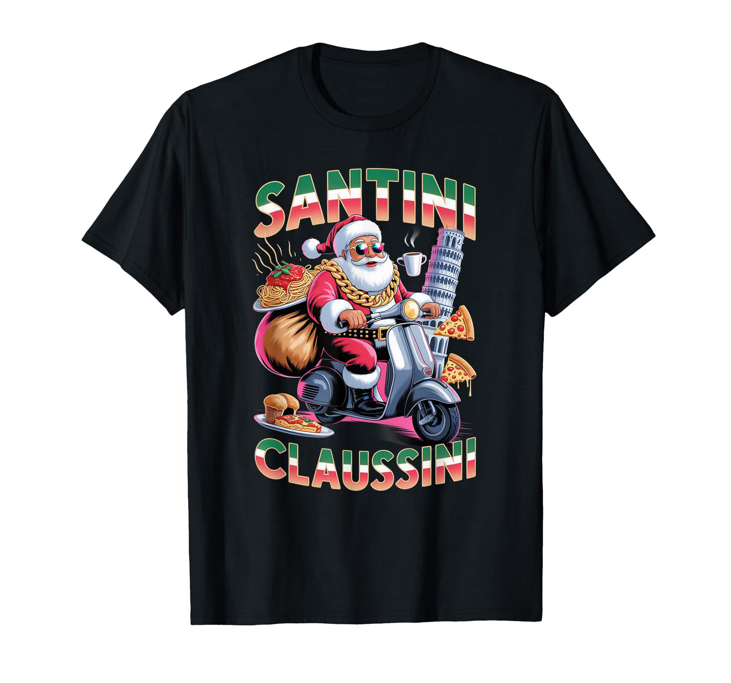 Italian Brainrot Christmas Santini Claussini Funny Santa T-Shirt