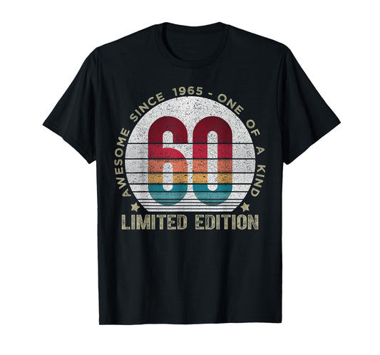 60 Year Old Gifts Vintage 1965 Limited Edition 60th Birthday T-Shirt