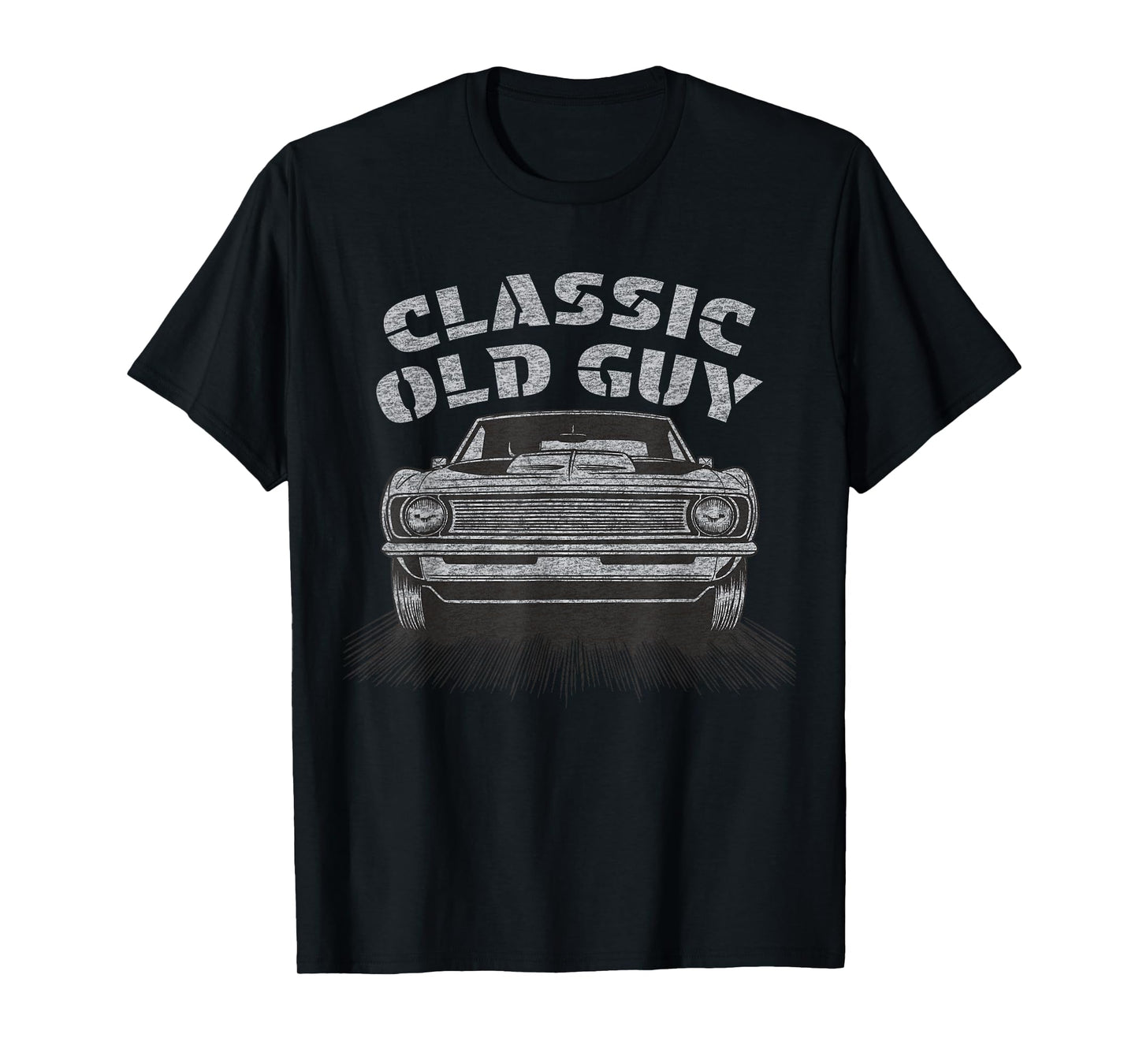 Funny Old Guy Classic Car Graphic T-Shirt