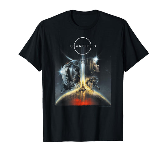 Starfield Cover Art Characters Video Game T-Shirt