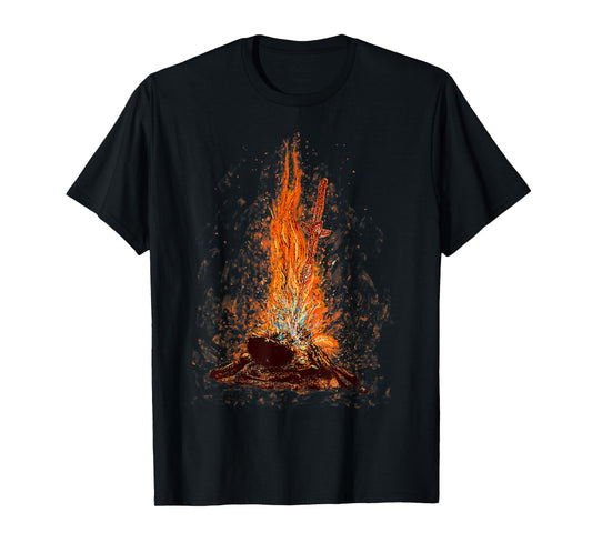 Retro Basic Bonfire Of Souls Funny Flame Sword T-Shirt