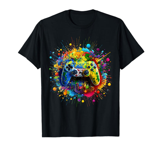 Retro Polka Dots Gaming Controller Video Gamers Dot Day Boys T-Shirt