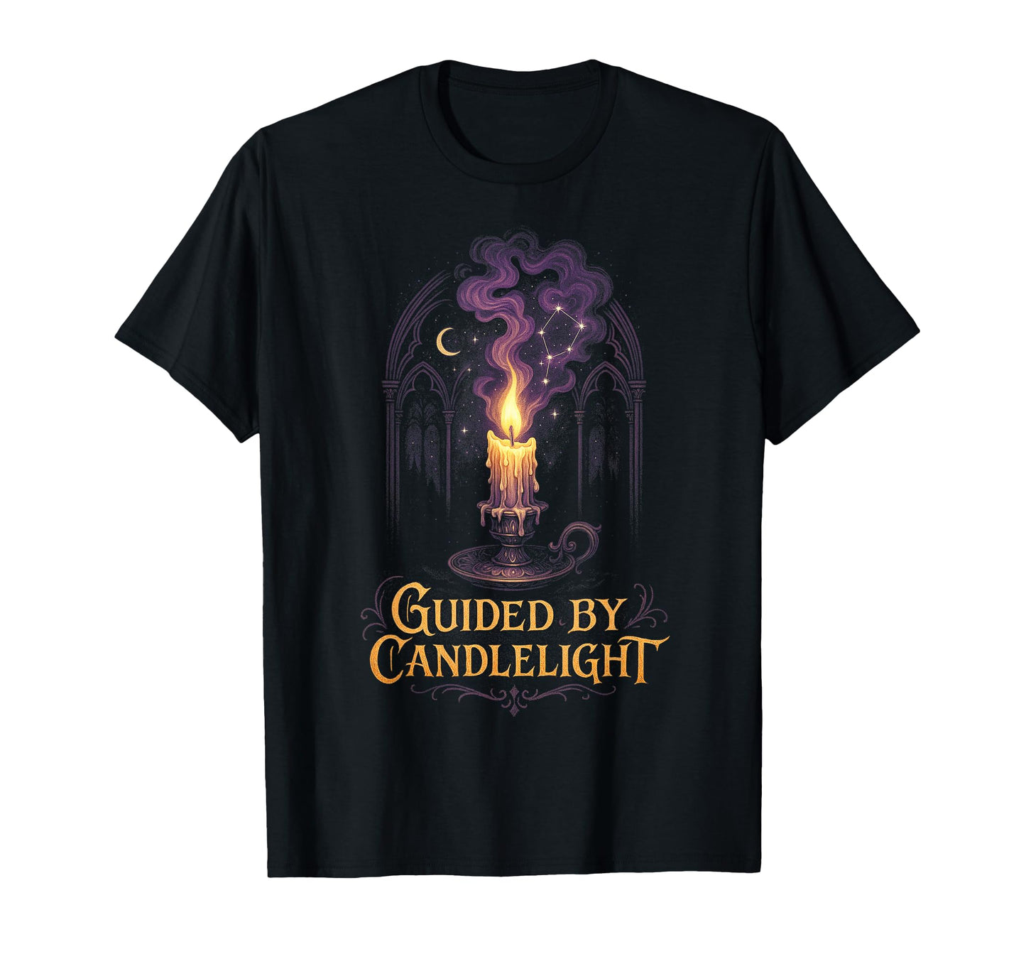 Guided by Candlelight Whimsigoth Gothic Witchy Mystic Occult T-Shirt