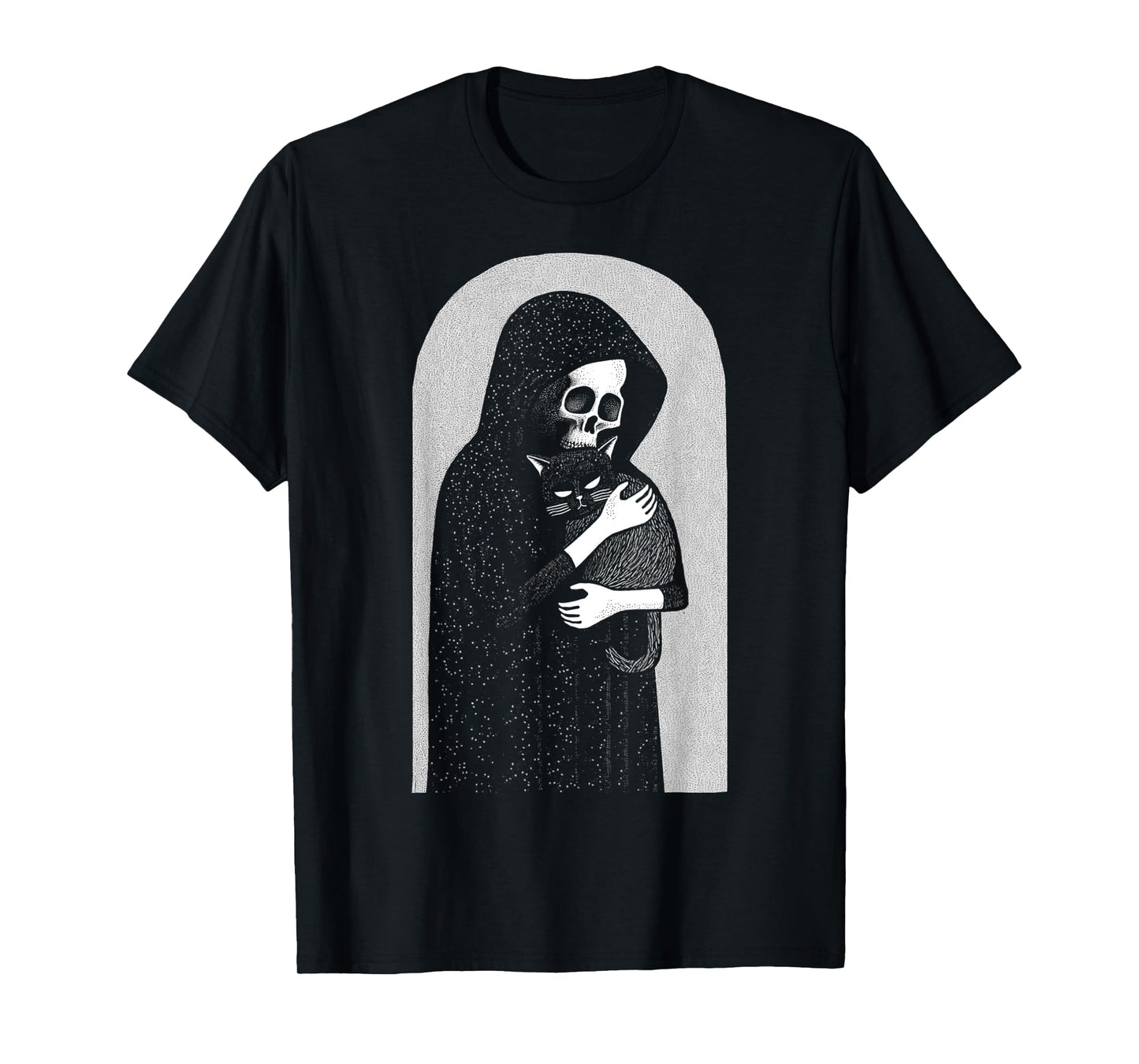 Reaper Of Death And His Black Cat Cuddle Punk Goth Grunge Men Women Girls Kids T-Shirt