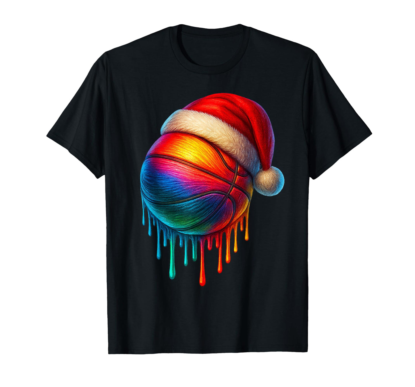 Cute Colorful Basketball Christmas Tees for Men Boys Kids T-Shirt