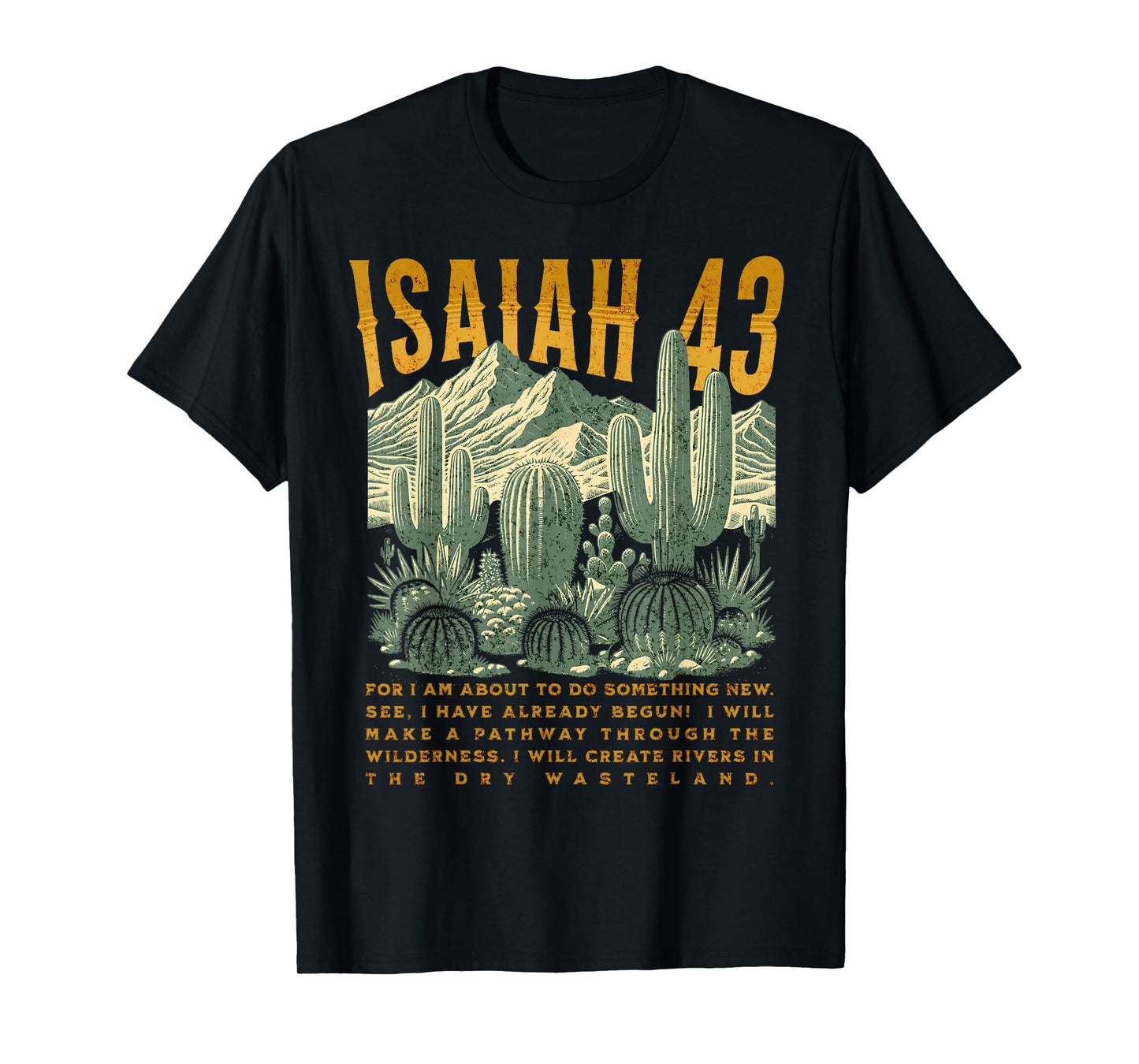 Boho Christian Bible Verse Trendy Jesus Southwest Cactus T-Shirt