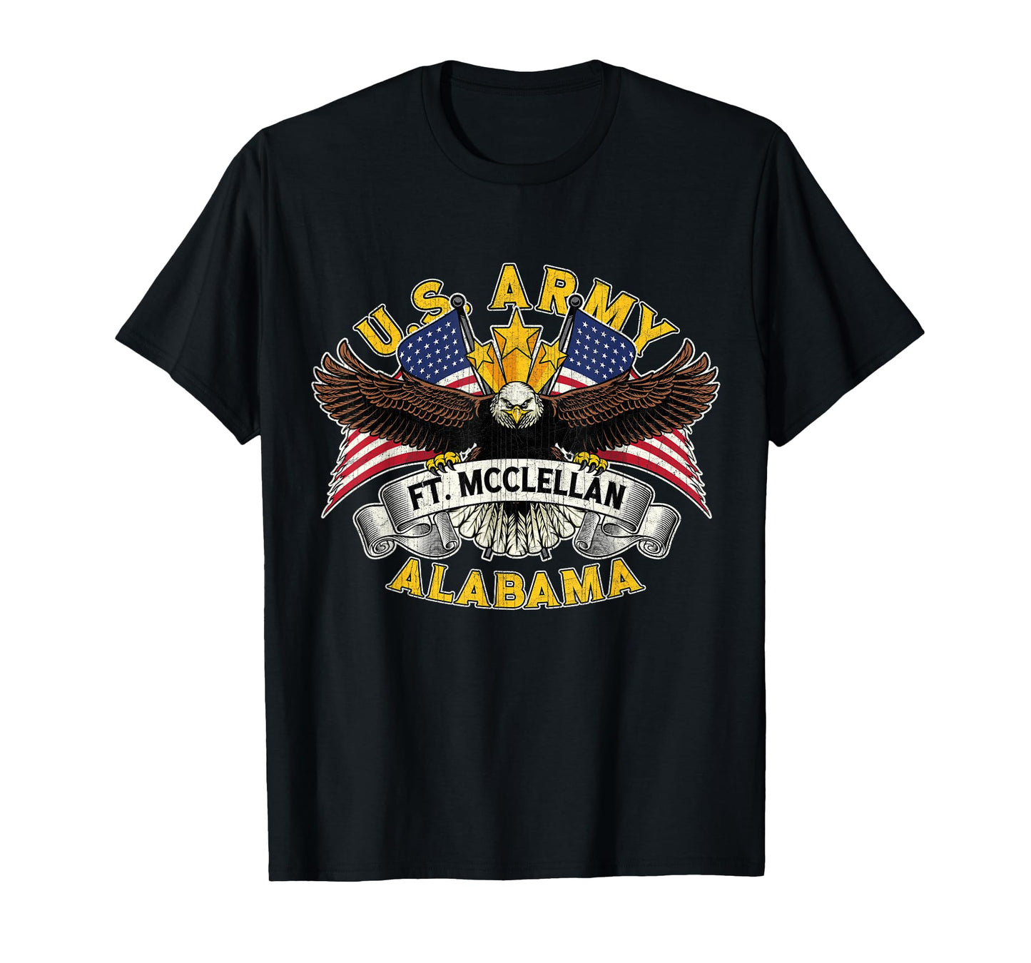 Fort McClellan Alabama AL Vintage Military Base Veterans Day T-Shirt
