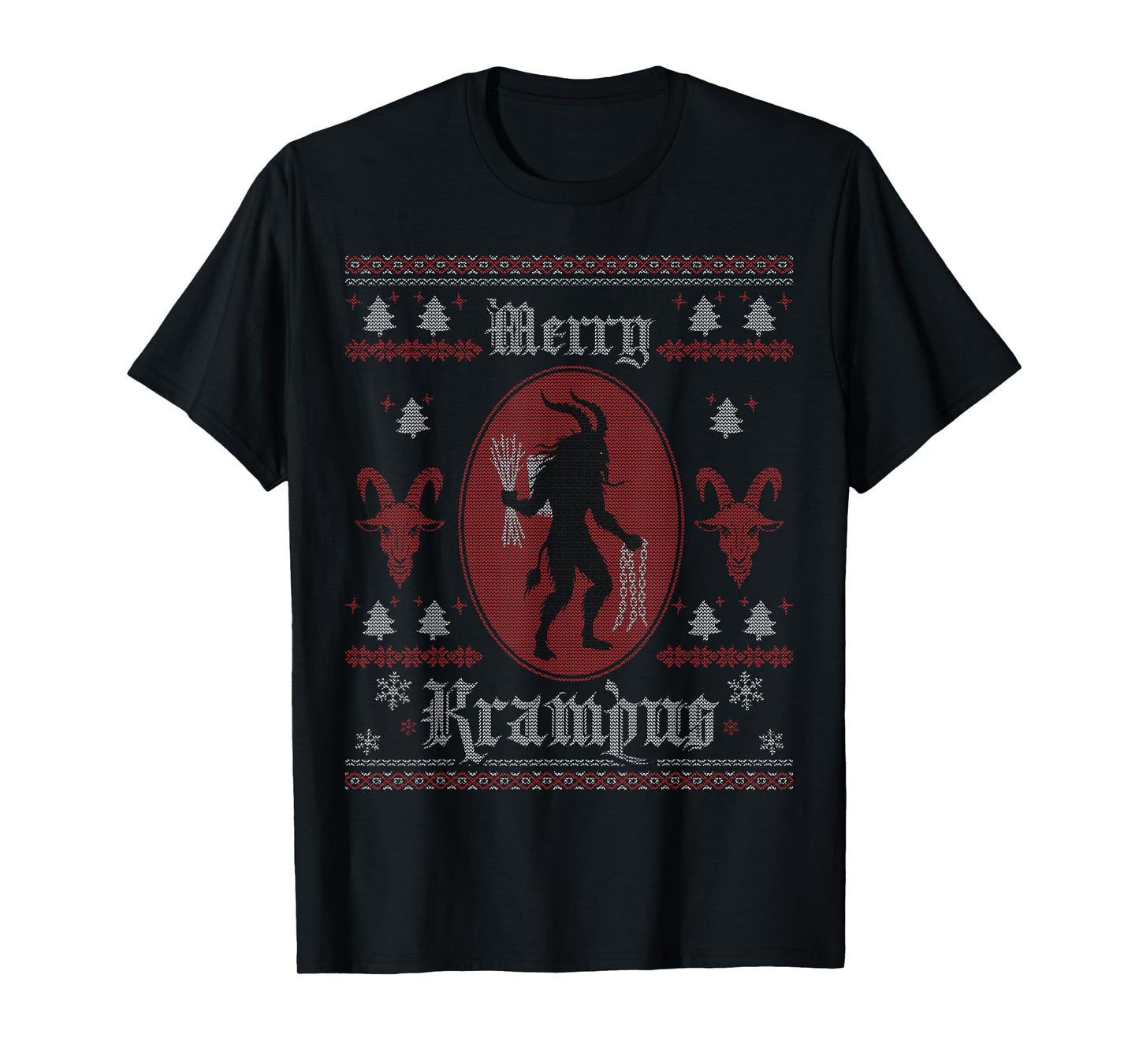 Merry Krampus Horror Spooky Evil Funny Ugly Christmas T-Shirt
