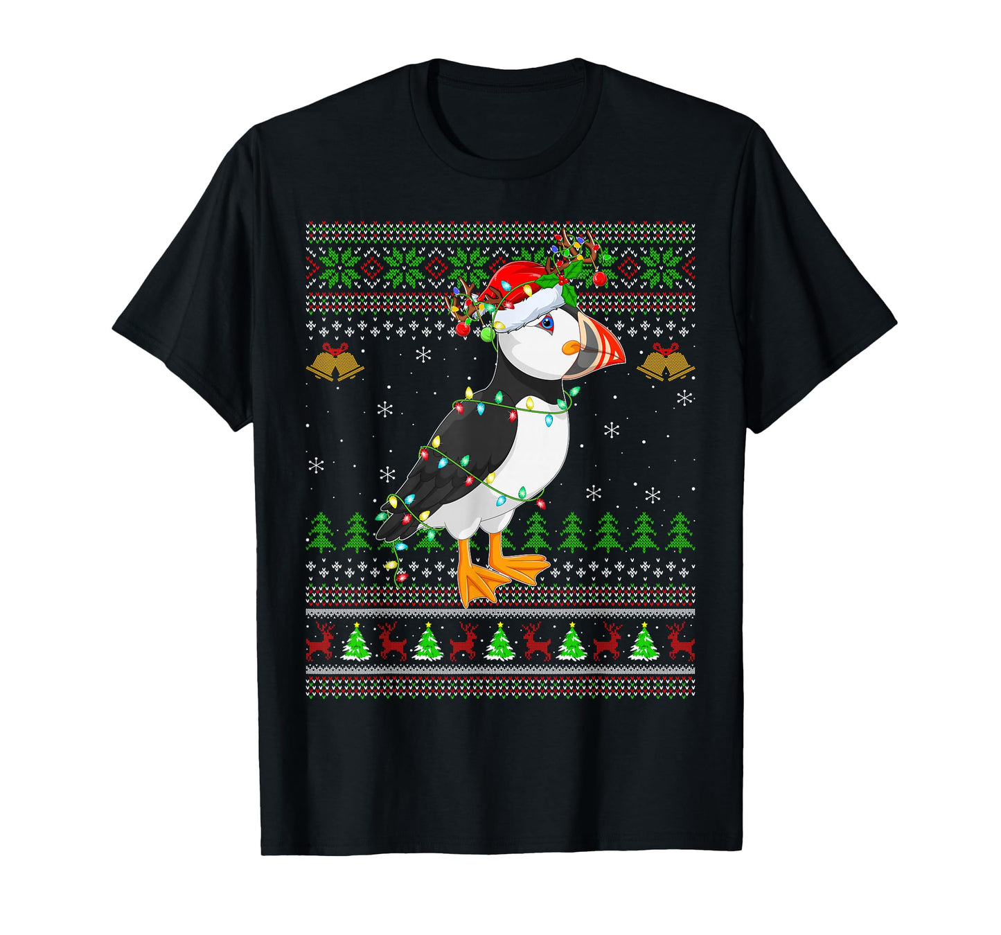 Puffin Bird Ugly Christmas Sweaters Holiday Santa Cute Xmas T-Shirt