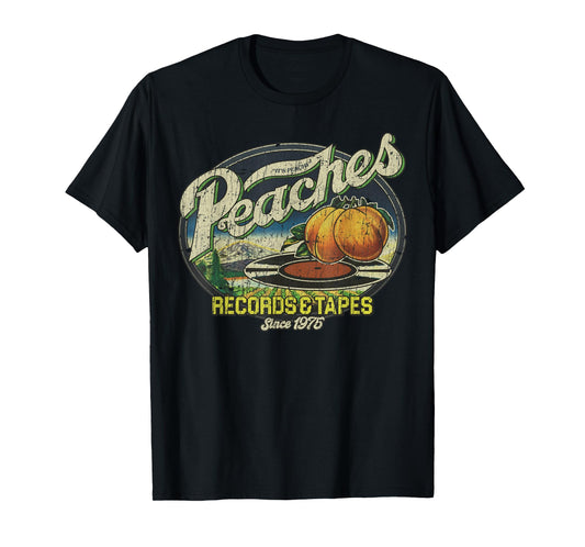 Vintage Peaches Records & Tapes Retro Vinyl CD T-Shirt