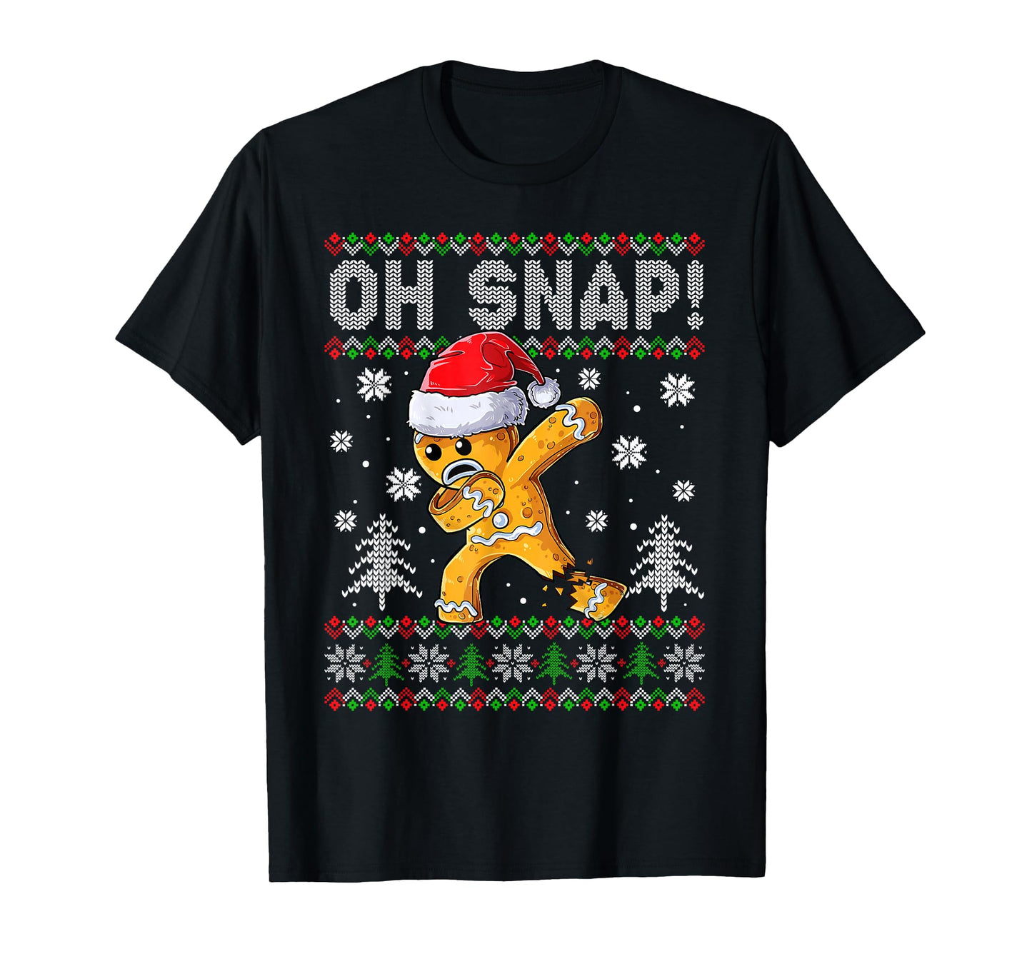 Oh Snap Dabbing Gingerbread Man Nurse Christmas Holiday Ugly T-Shirt
