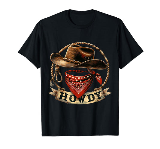 Howdy Western Cowboy Hat Rodeo T-Shirt