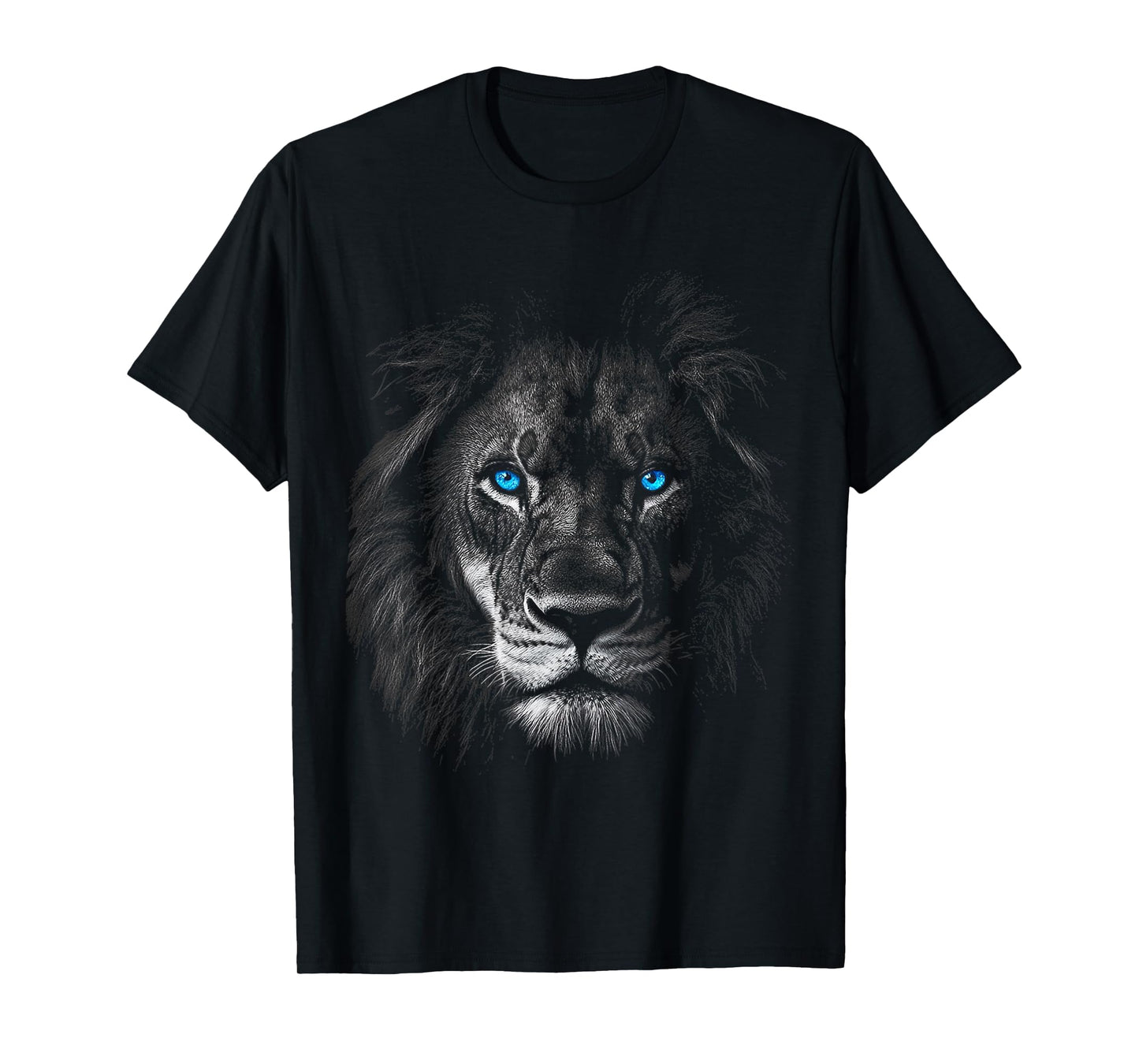 Lion Animal Motif Blue Eyes Artwork Lion T-Shirt