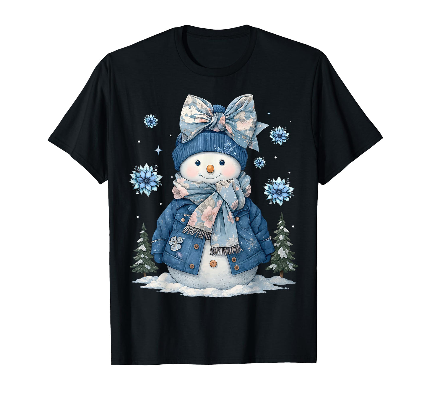 Funny Snowflake Snowman Merry Christmas Xmas Family Holiday T-Shirt