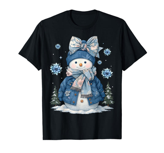 Funny Snowflake Snowman Merry Christmas Xmas Family Holiday T-Shirt
