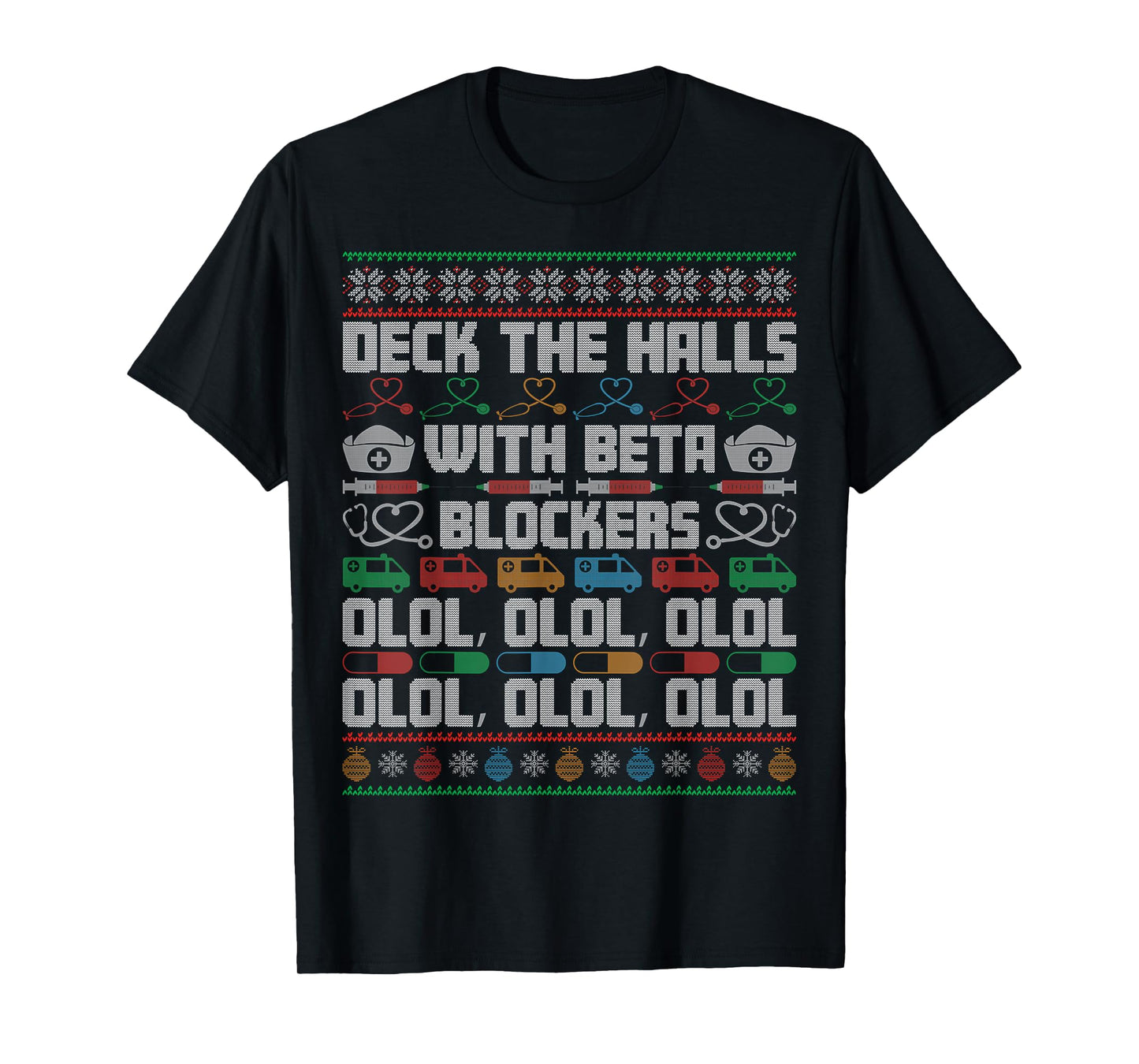 Nurse Ugly Xmas Sweater Nursing Girls Women Christmas Nurse T-Shirt