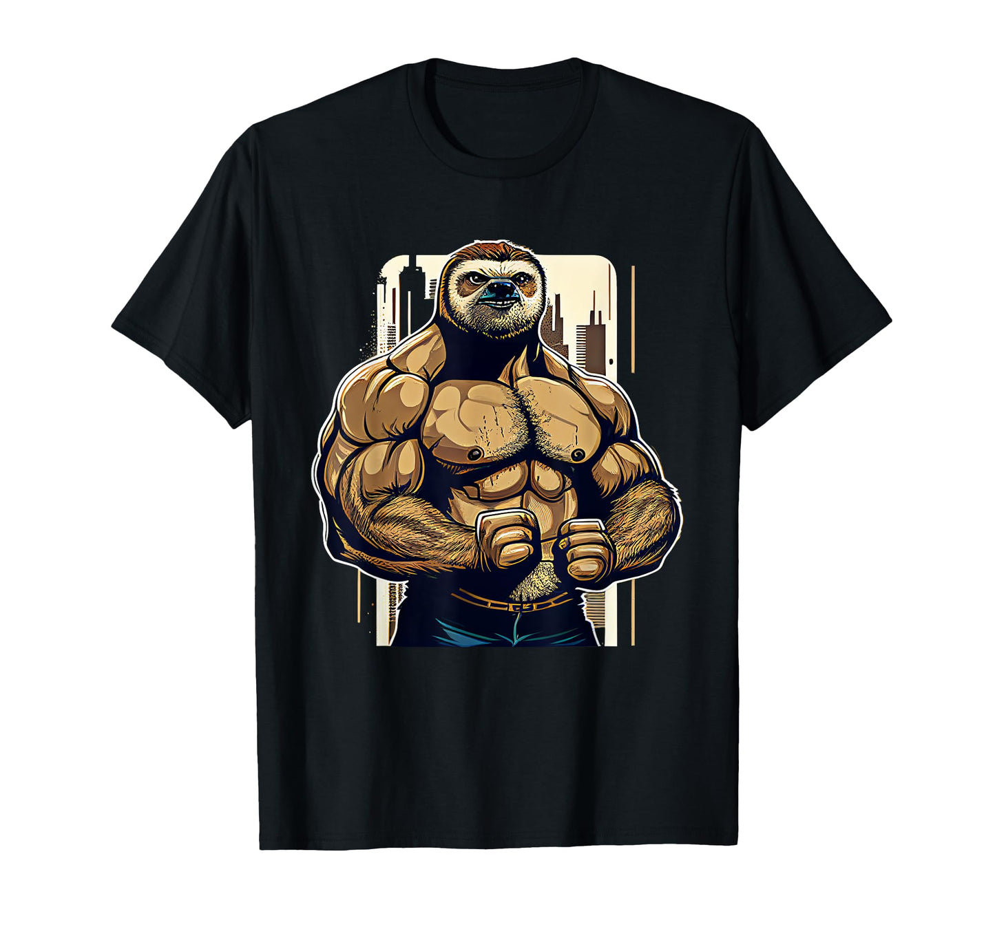 Bodybuilder Sloth Funny Bodybuilding Sloth Fitness Gym T-Shirt