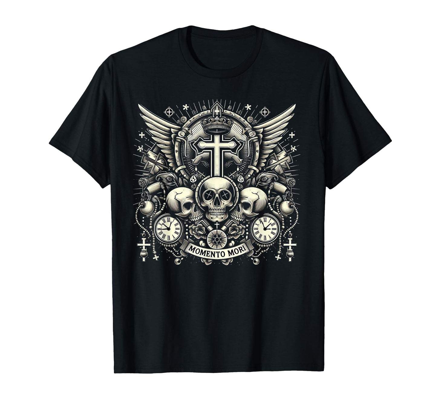 Memento Mori Catholic Traditional Latin Mass Skull T-Shirt