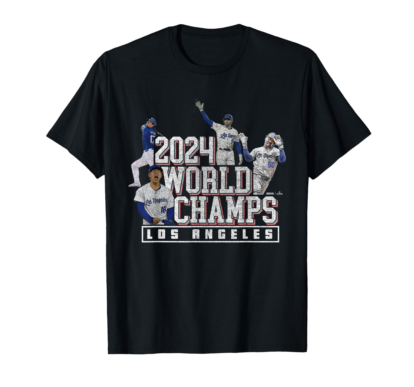 Ryno Sports 2024 World Champs LA Team 4 Players Los Angeles Baseball T-Shirt