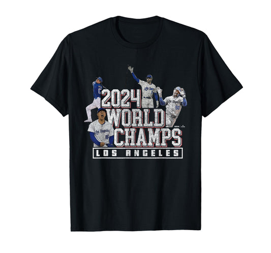 Ryno Sports 2024 World Champs LA Team 4 Players Los Angeles Baseball T-Shirt