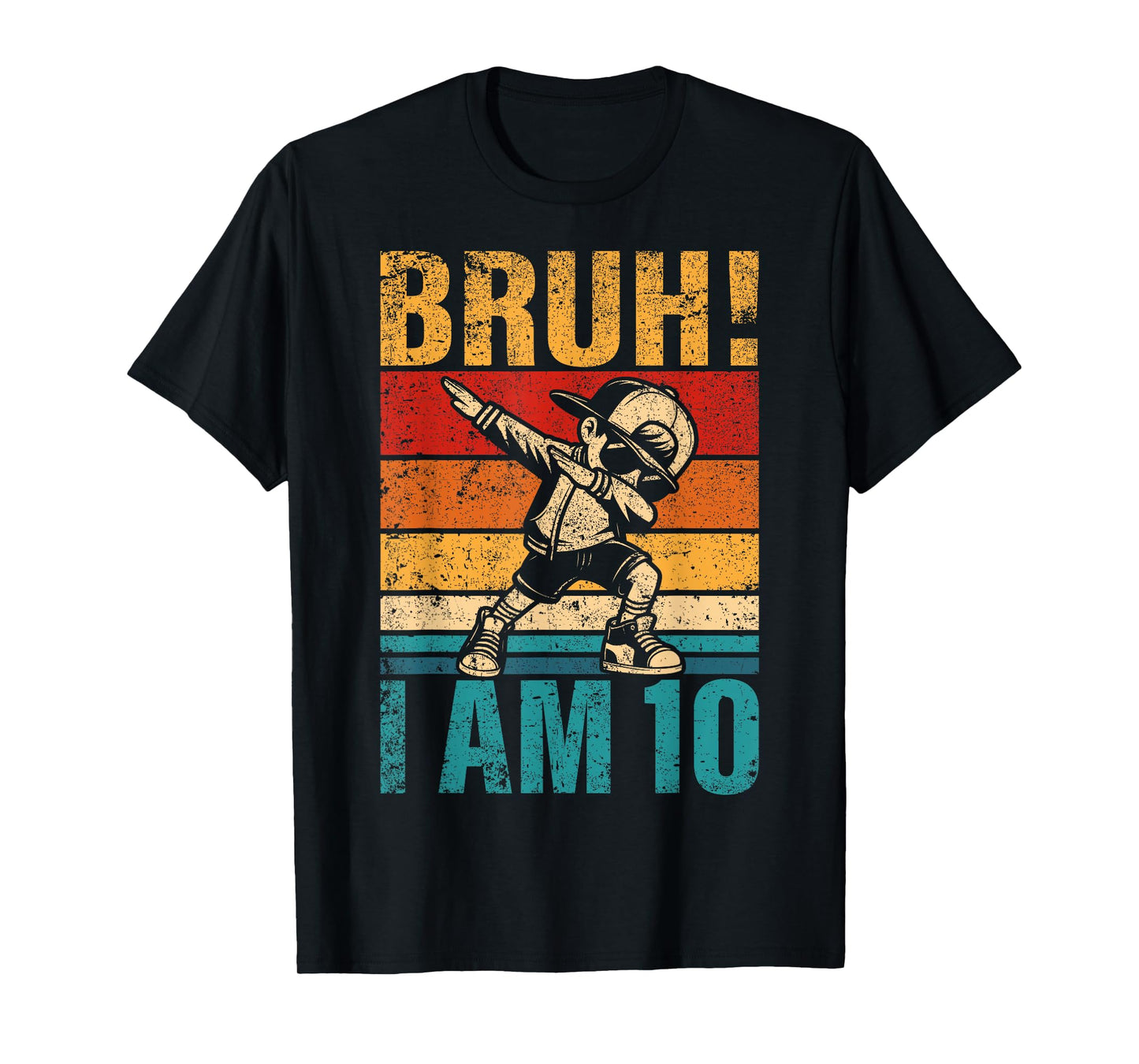 10 Year Old Birthday Dabbing Boy Bruh It's My 10th Birthday T-Shirt