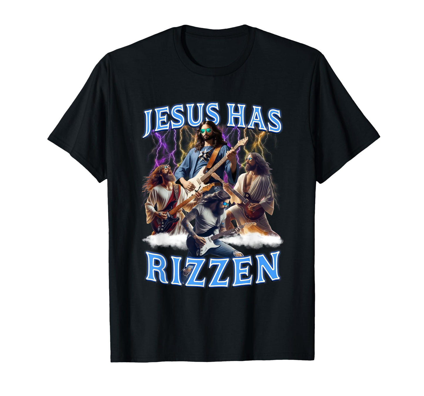 Jesus Has Rizzen Vintage Christian Electric Guitar Jesus Men T-Shirt