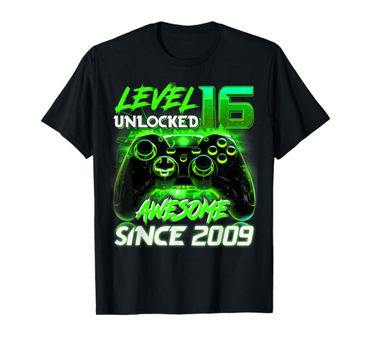 Level 16 Unlocked Shirt Funny Video Gamer 16th Birthday Gift T-Shirt