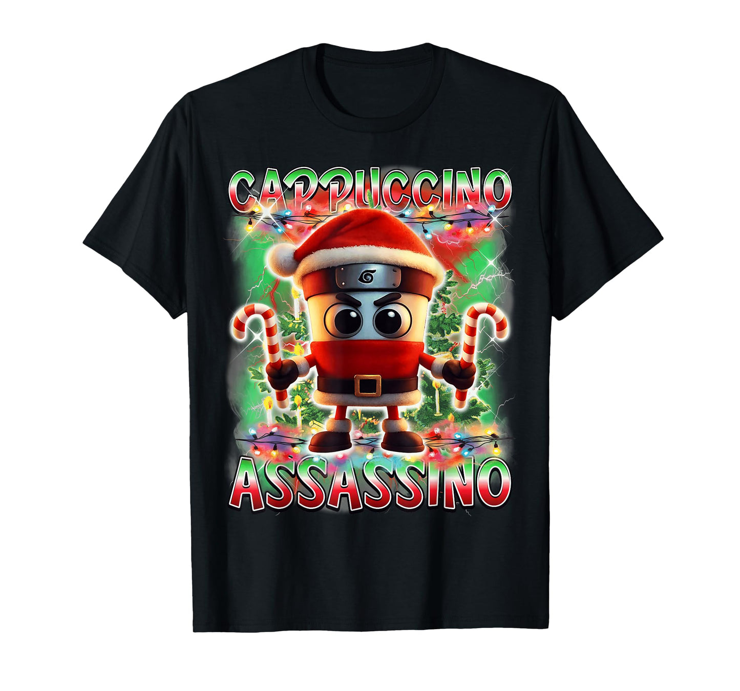 Cappuccino Assassino Santa Claus Italian Brainrot Christmas T-Shirt