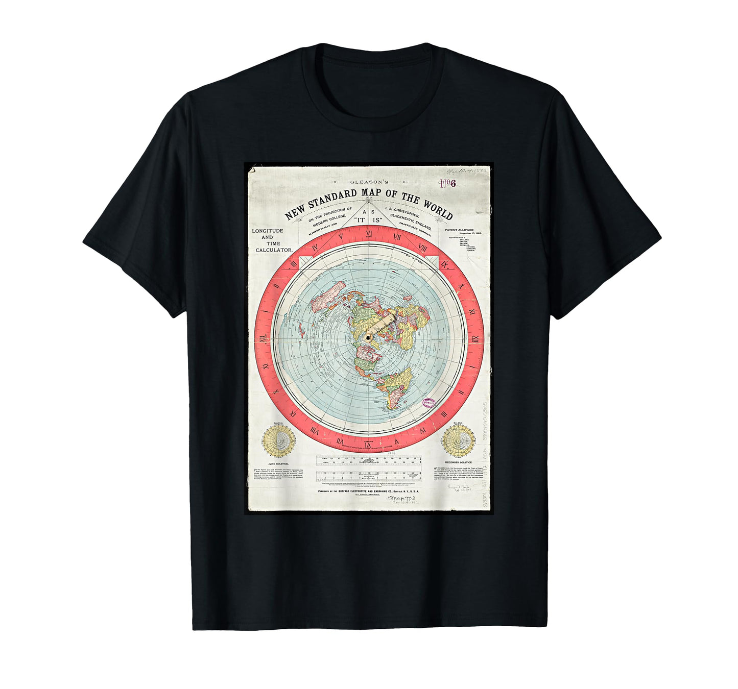 Gleason's new standard map of the world globe T-Shirt