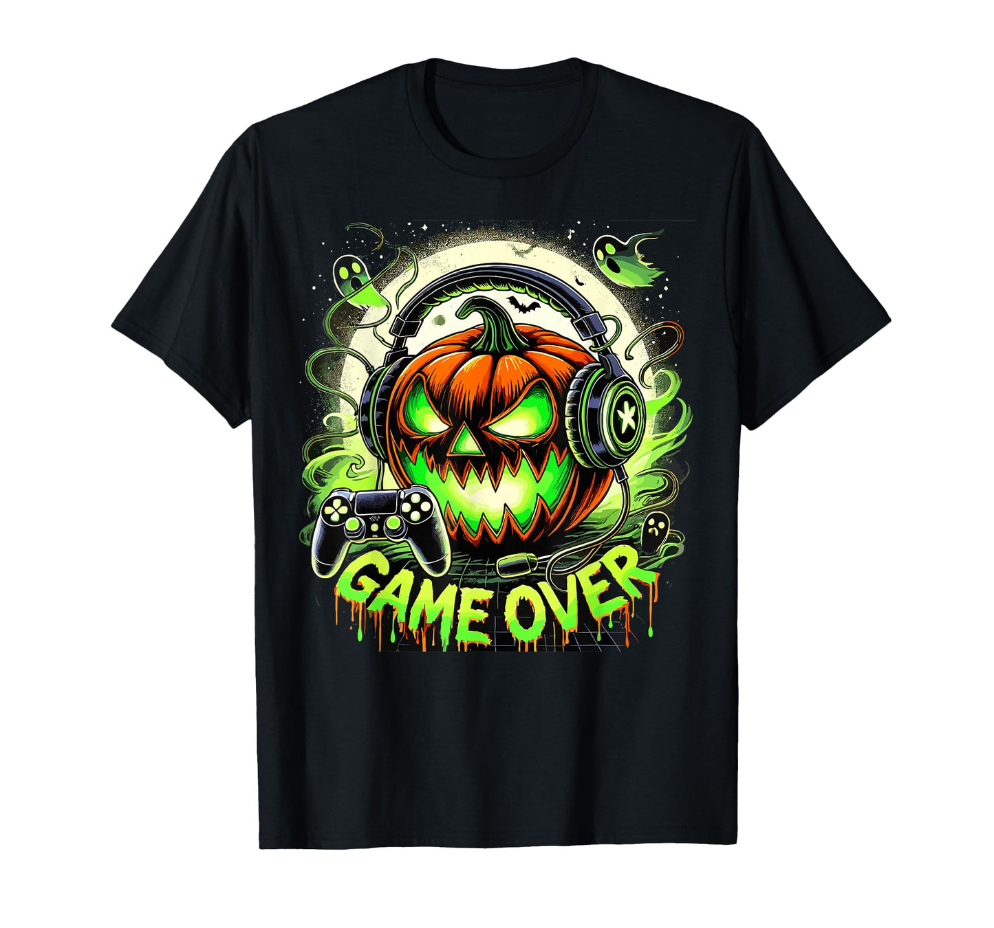 Halloween Jack O Lantern Game Over Gaming Gamer T-Shirt