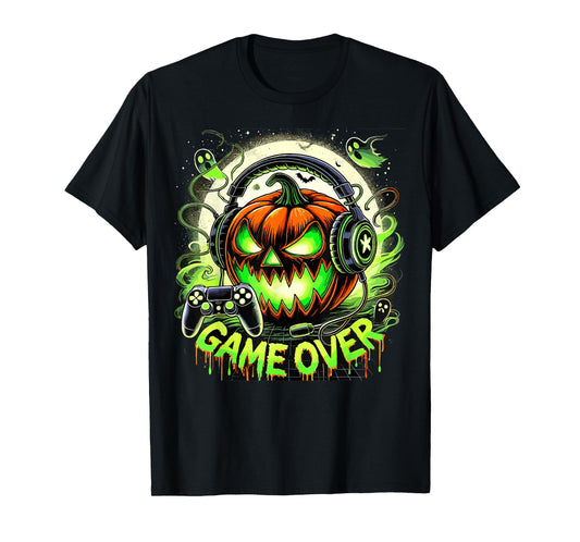 Halloween Jack O Lantern Game Over Gaming Gamer T-Shirt