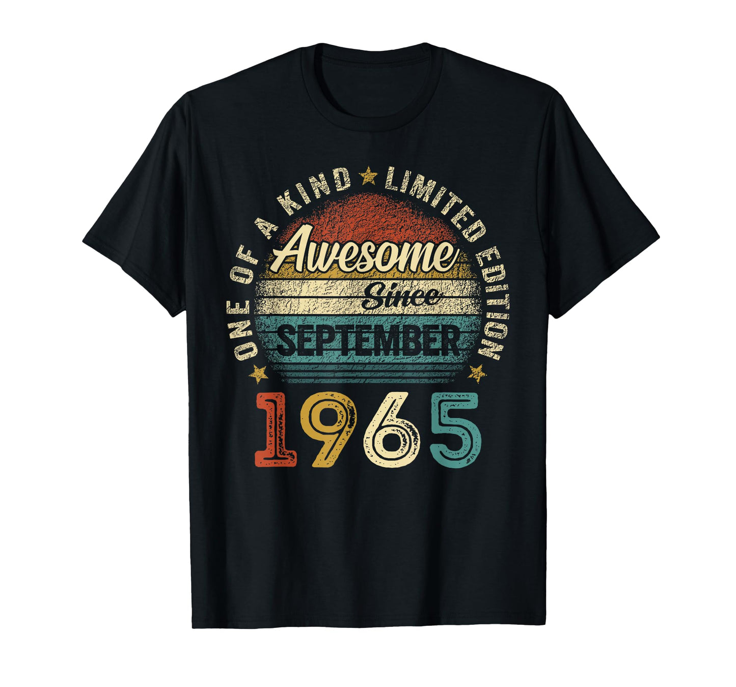 60 Year Old Vintage Born In September 1965 60th Birthday Men T-Shirt