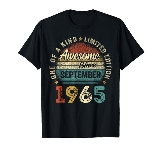 60 Year Old Vintage Born In September 1965 60th Birthday Men T-Shirt
