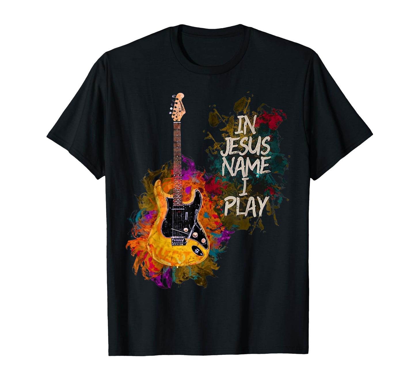 In Jesus Name I Play Guitar Christian Guitar Player Vintage T-Shirt
