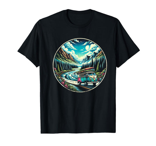 Classic Van Adventure in Scenic Mountains T-Shirt
