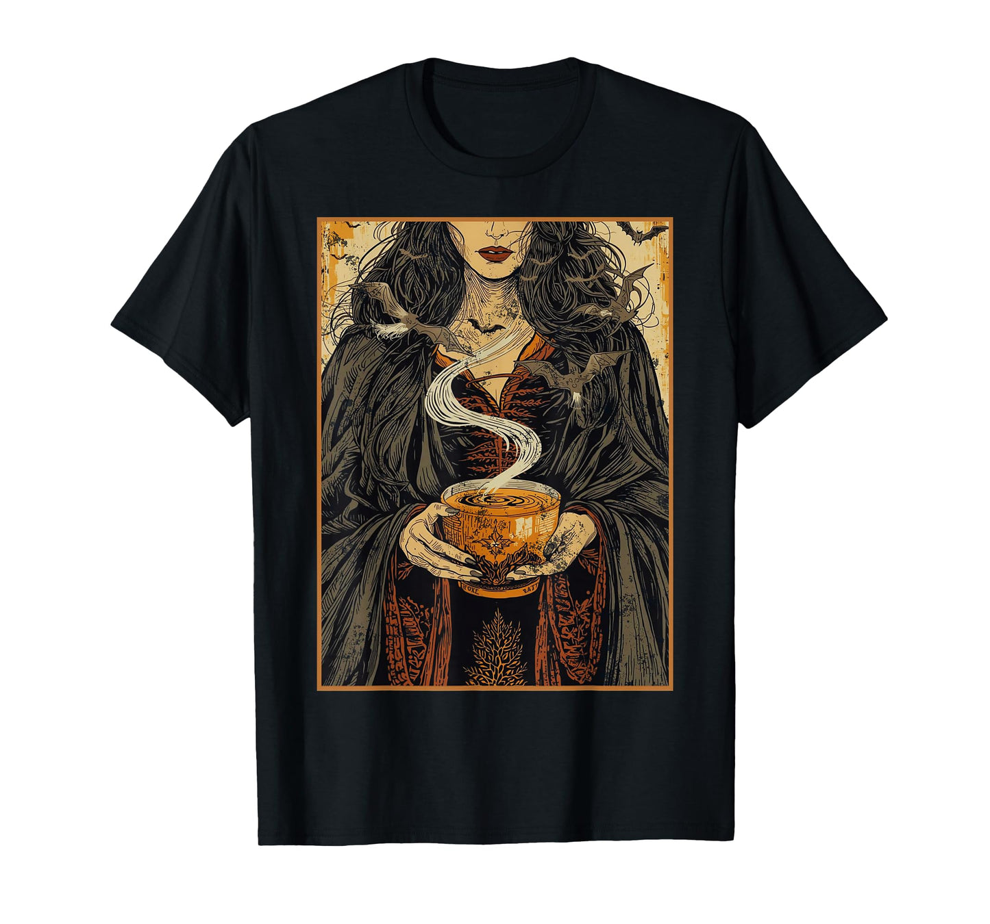 Vintage Halloween Witch Pumpkin Spice Latte Syrup Creamer T-Shirt