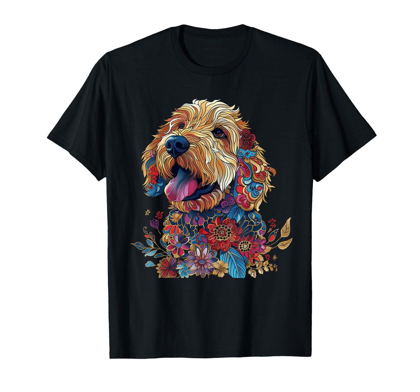 Goldendoodle Dog Lover Vintage Flower Golden Doodle Mom Dad T-Shirt