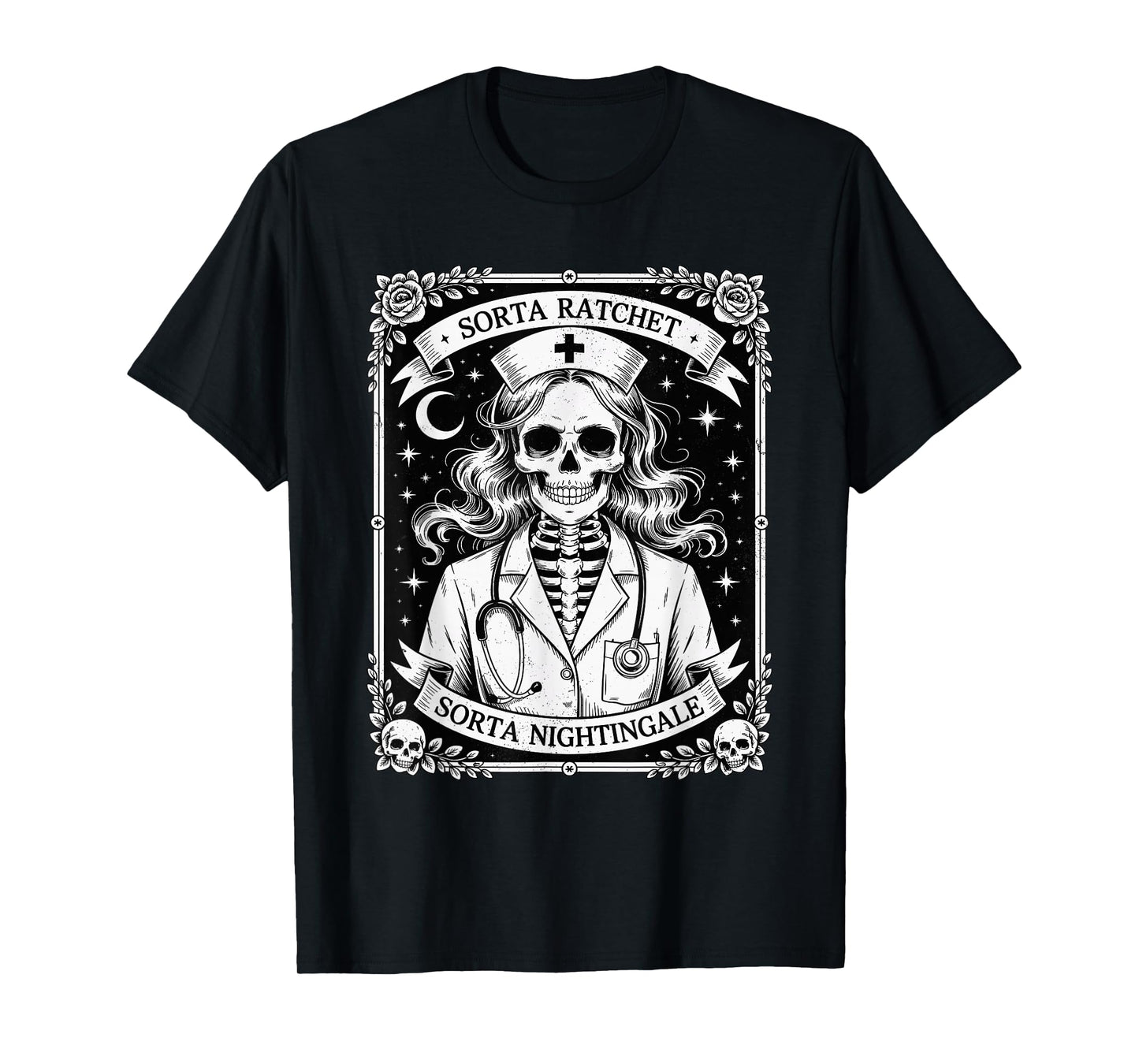 Nurse Sorta Ratchet Sorta Nightingale Tarot Card Halloween T-Shirt