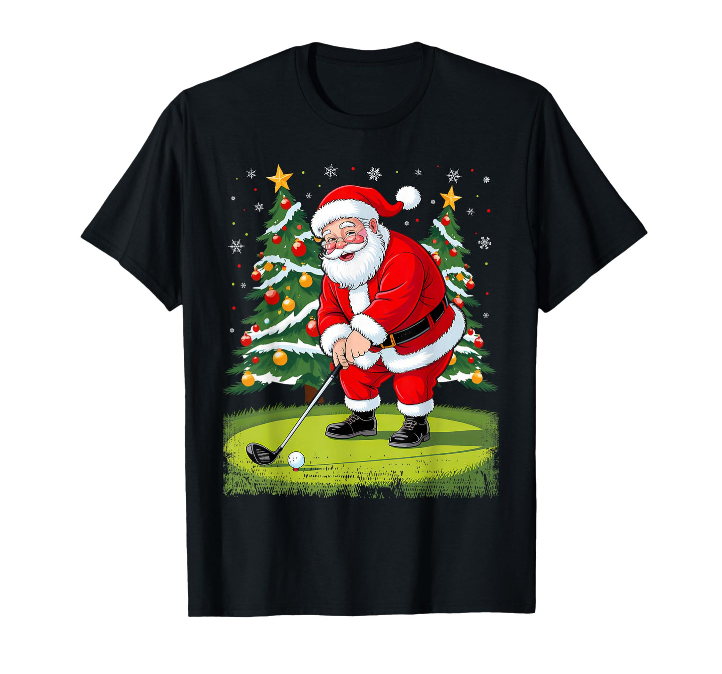 Santa Golf Club and Ball Sport Christmas Boys Golfer Golfing T-Shirt
