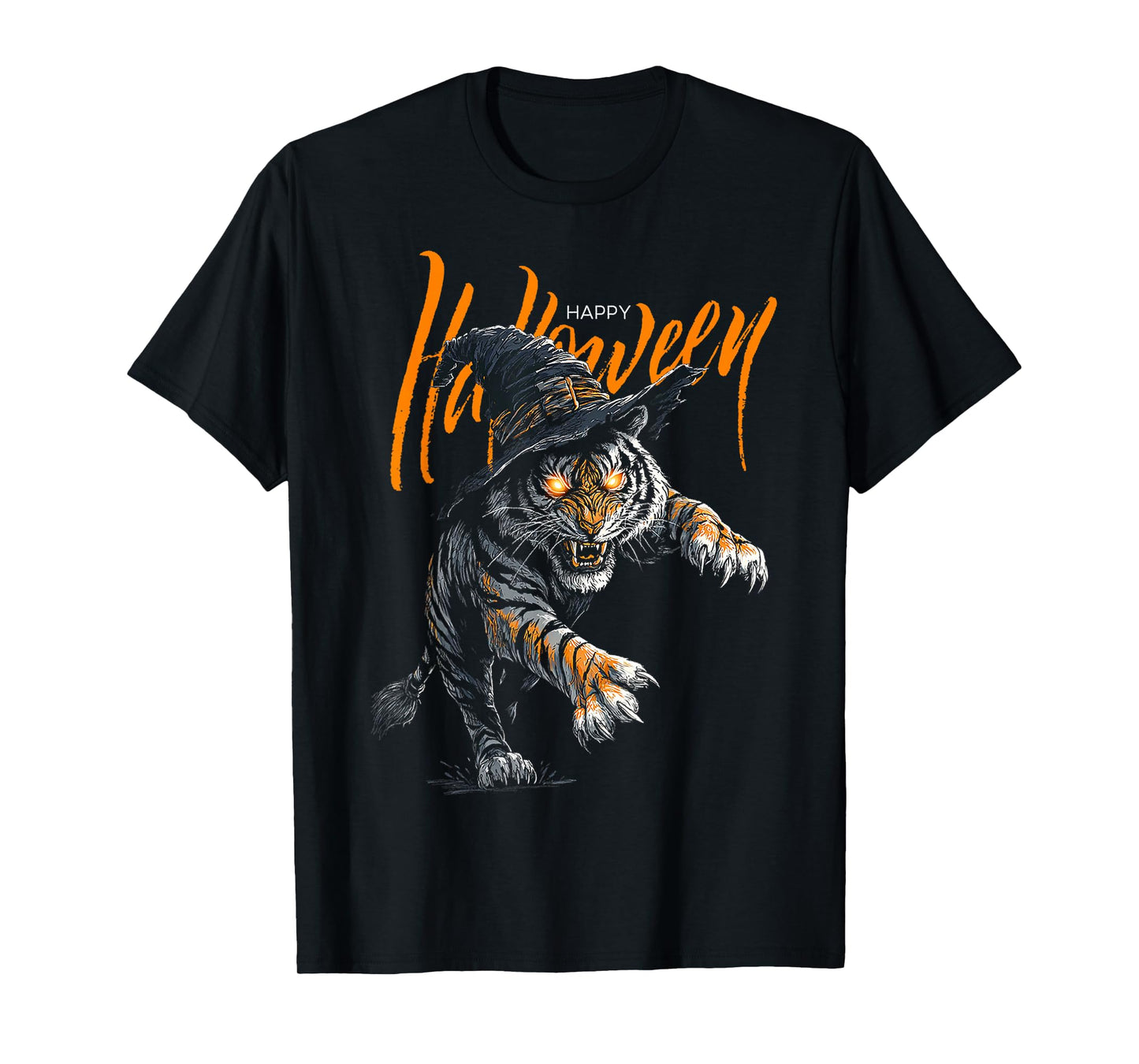 Happy Halloween Costume Tiger Witch Animal Fun T-Shirt